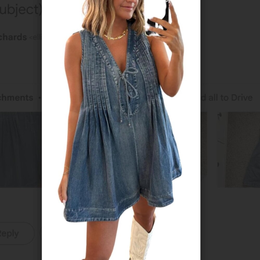 Amazon Blue Denim Romper